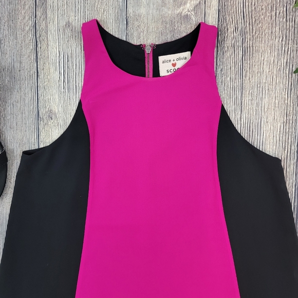 Alice + Olivia x Scoop Black and Pink Tank Top Blouse - Picture 3 of 9